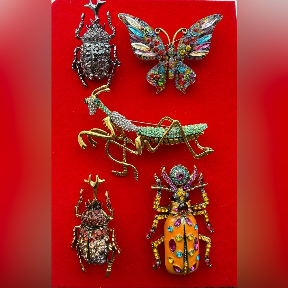 Maximalist Colorful Insect Brooch Set of 6